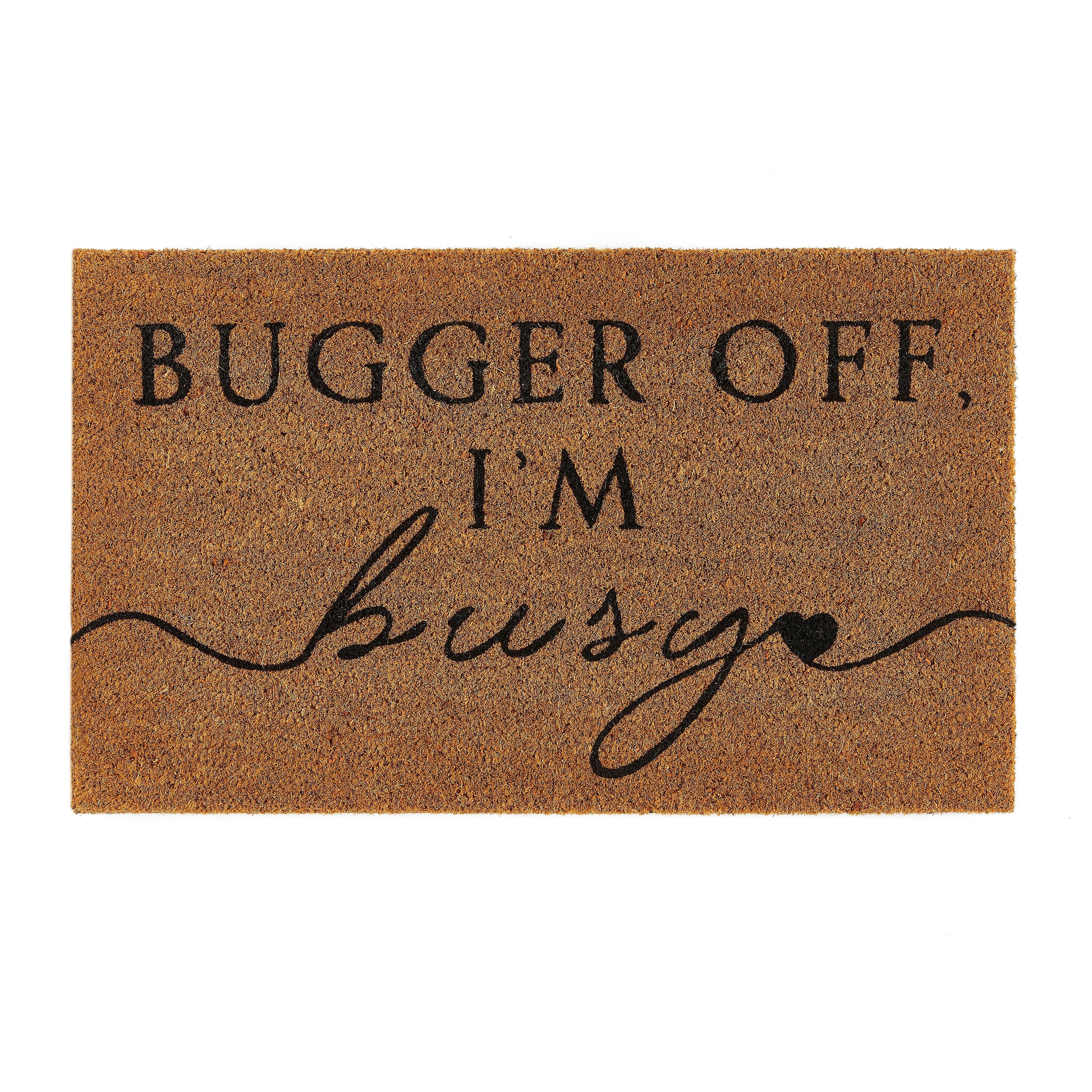 Felpudo de fibra de coco con texto "Estoy ocupado" de My Mat