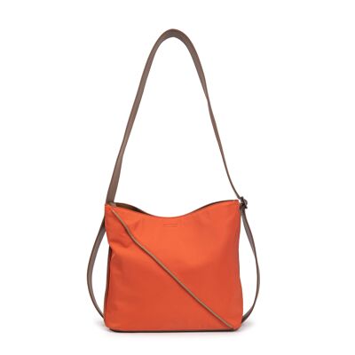 Gane tangerine nylon shoulder bag