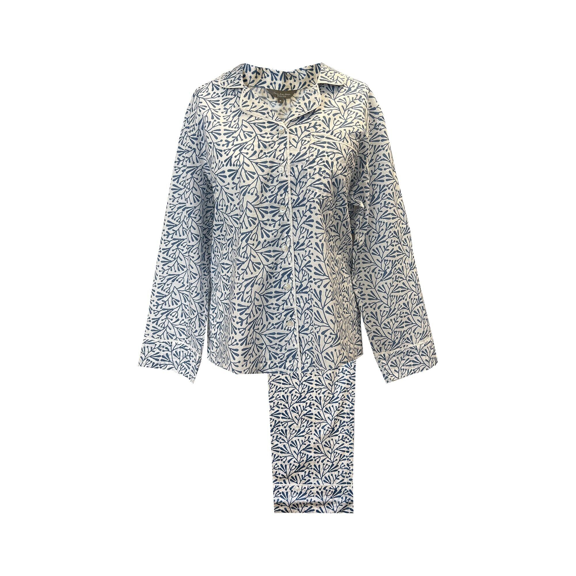 Women's Cotton Pyjama Trouser Set Bud Blue