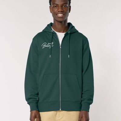 Chaqueta de algodón orgánico con cremallera - Verde