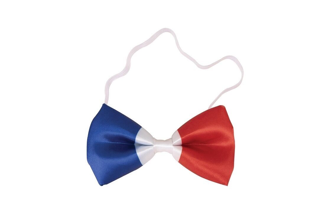 Fliege - blau, weiß, rot