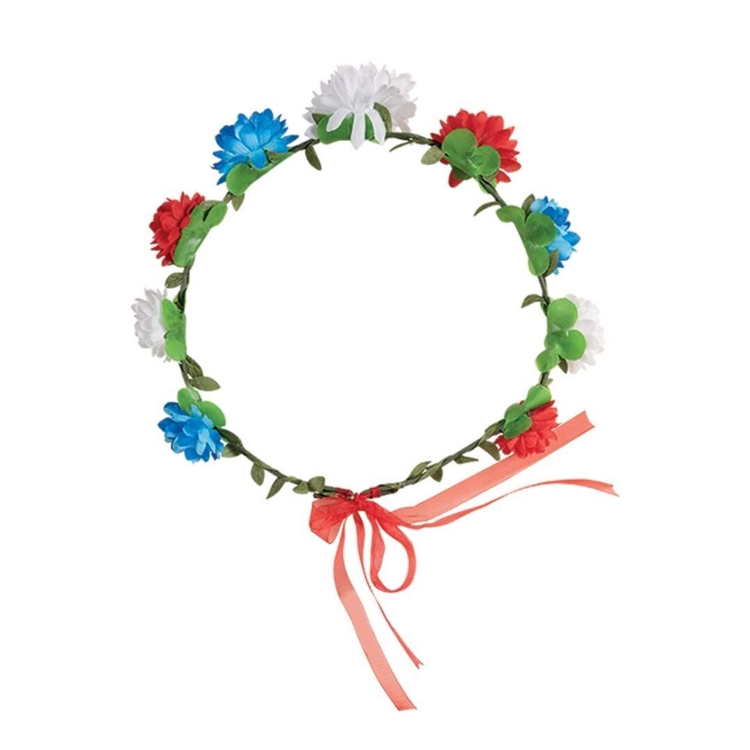 Blumenkrone - blau, weiß, rot