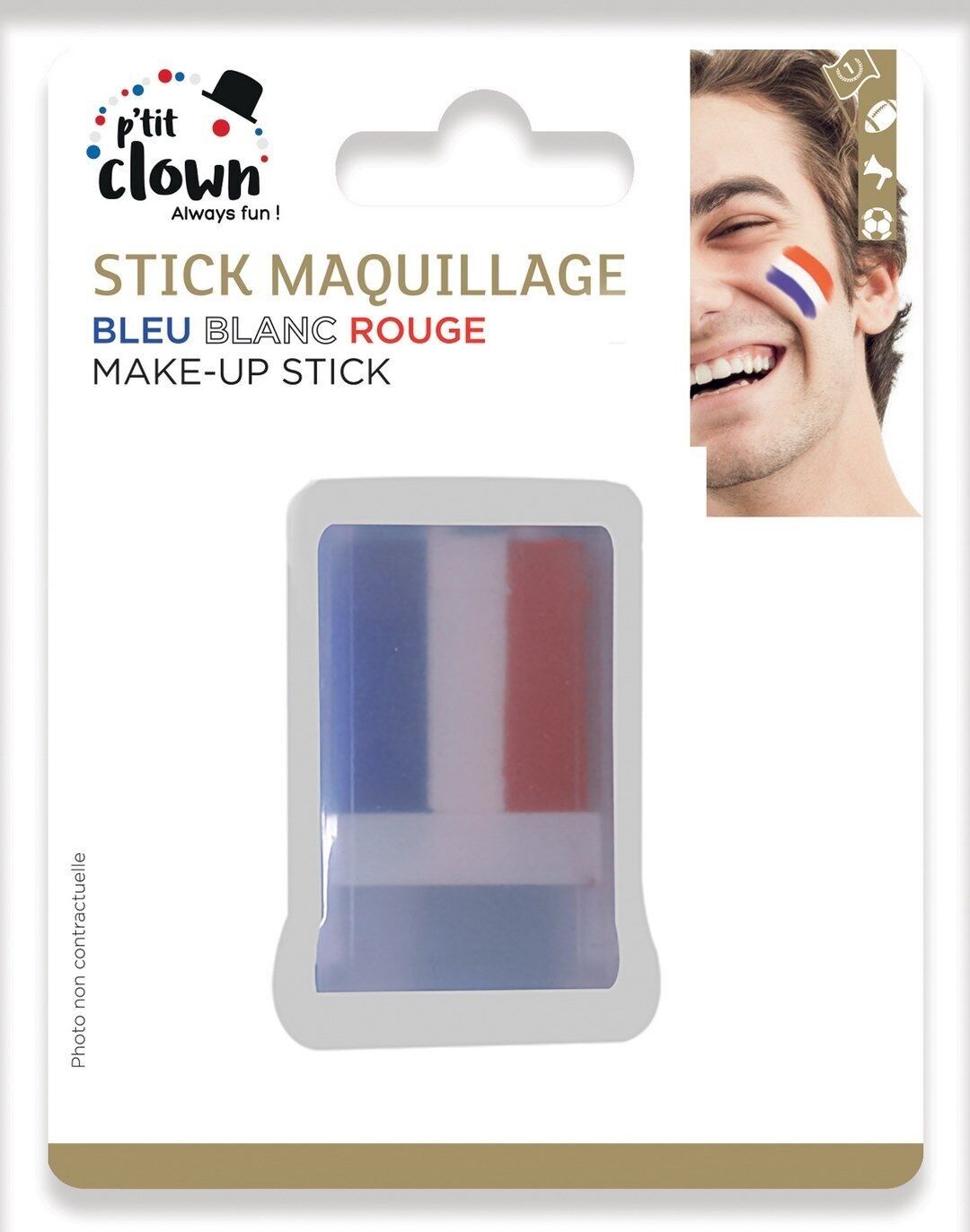 Schminkstift - blau, weiß, rot