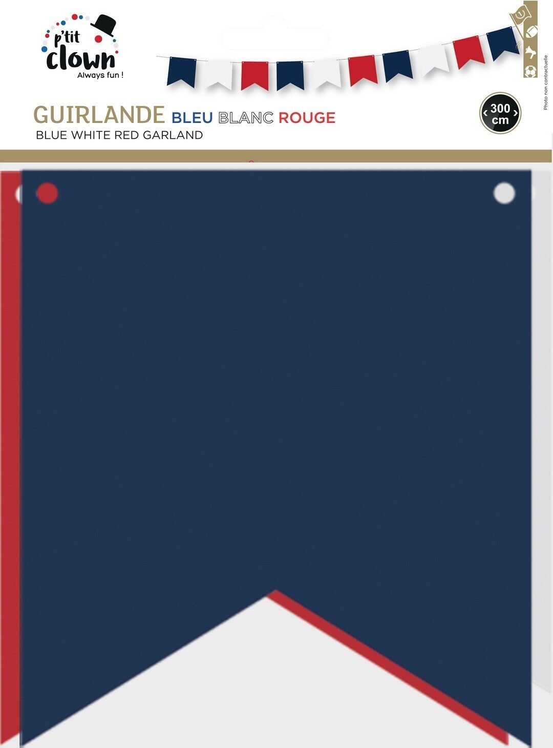 Ghirlanda - blu, bianco, rosso - 3m