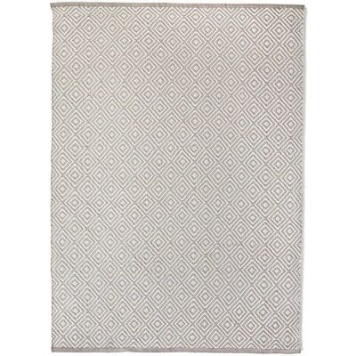 Alfombra Hug Rug tejida con rombos, natural