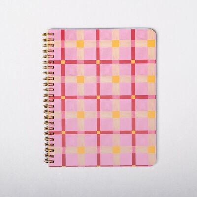 Mini quaderno Rough Draft, a quadri rosa