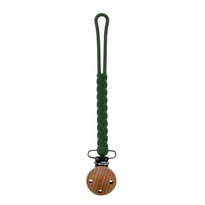Magni | Soother chain in LFGB silicone with clip, green