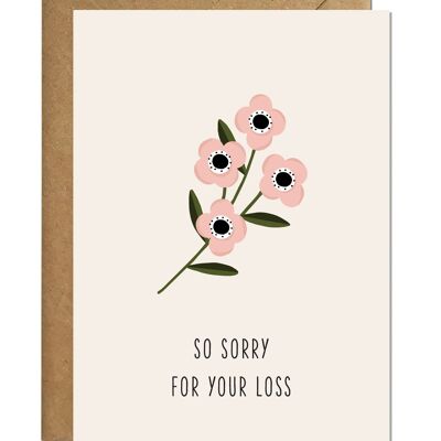 Désolé pour votre perte | Carte de sympathie