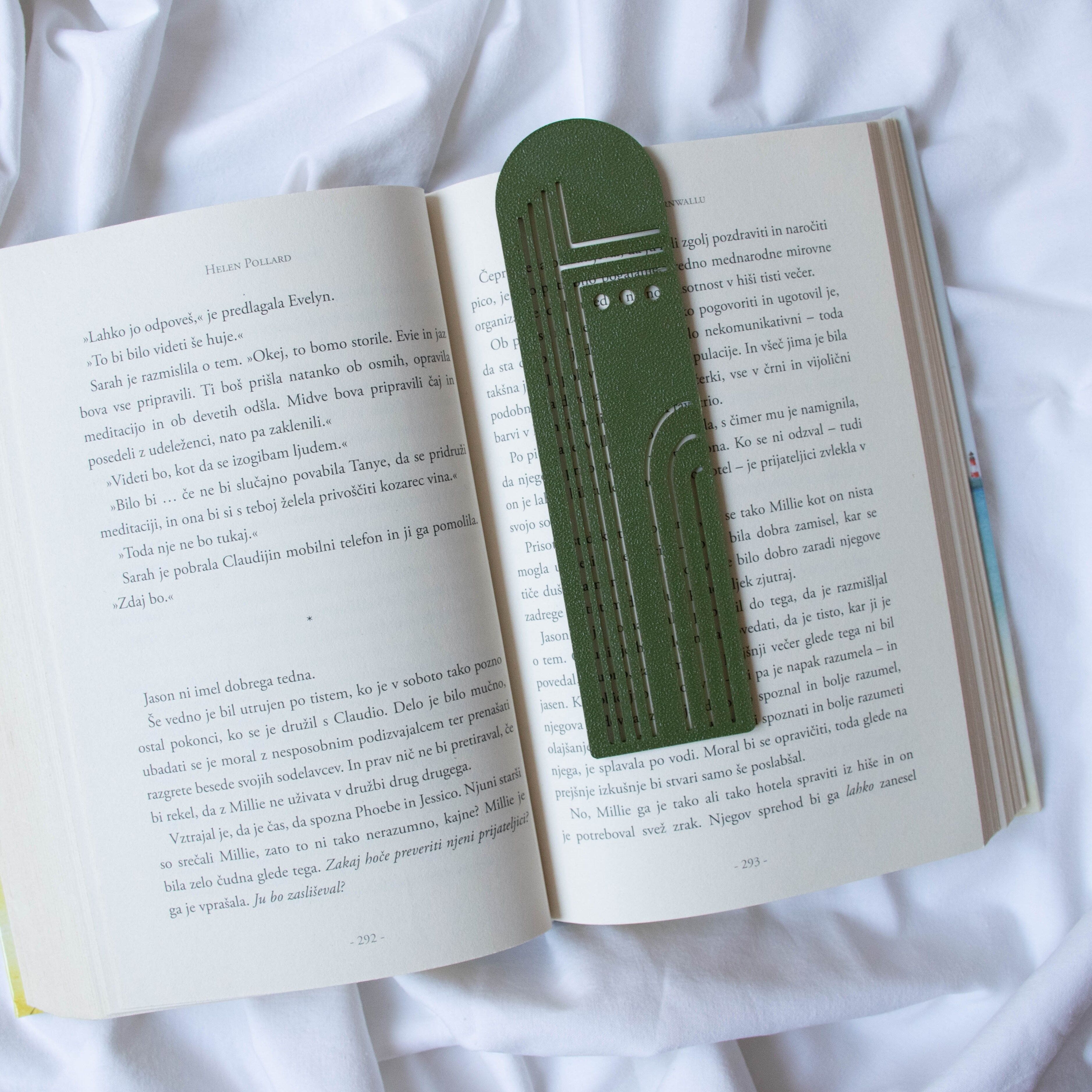 Buch-Lesezeichen – Geometrisches grünes modernes Lesezeichen