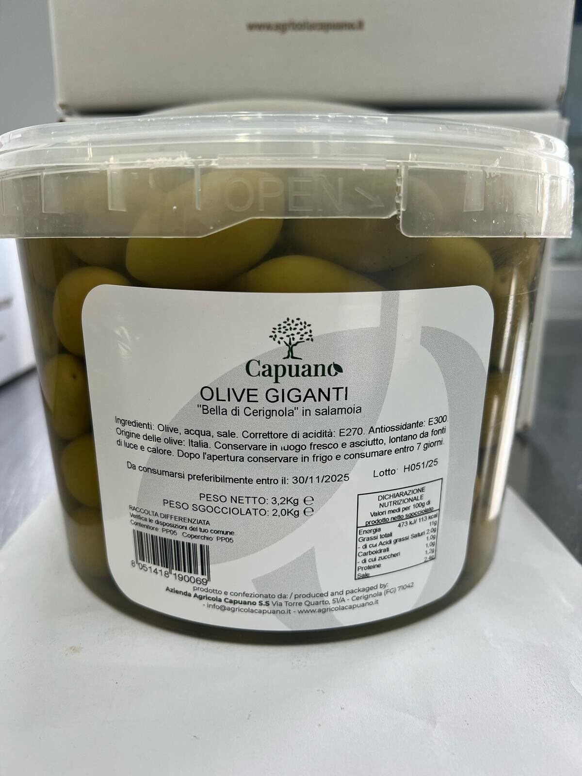 ACEITUNAS GIGANTES BELLA DI CERIGNOLA EN SALMUERA