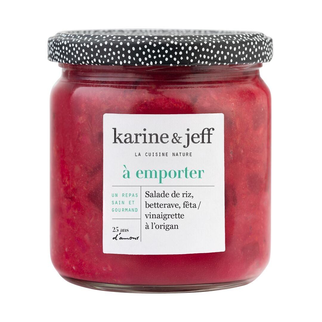 Insalata di riso, barbabietola e feta con vinaigrette all'origano - 350 g