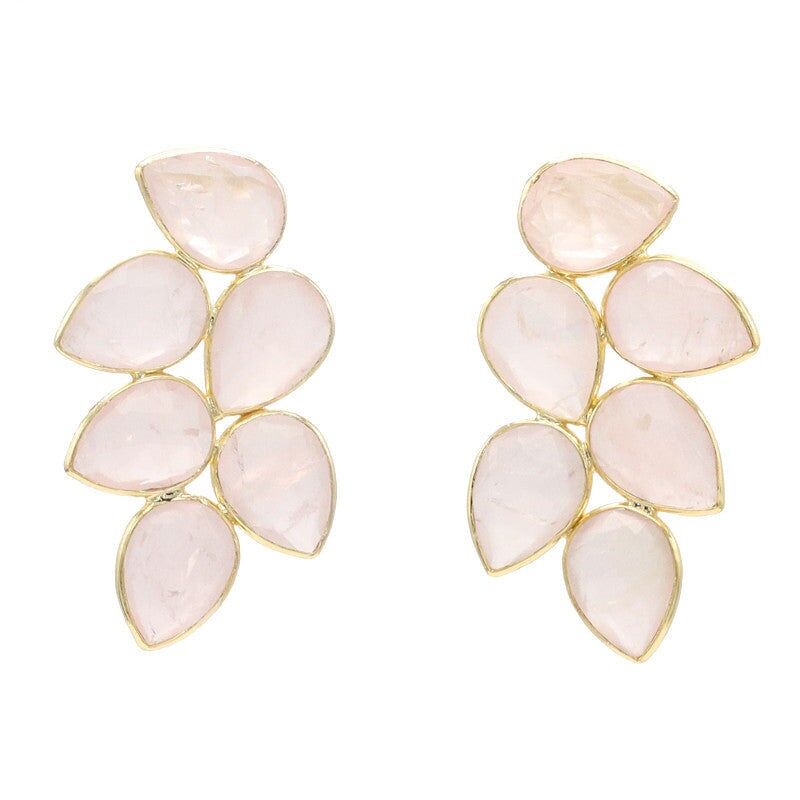 Orecchini in quarzo rosa tailandese