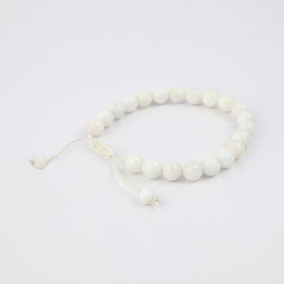 Bracciale in pietra di luna e cristallo macramè