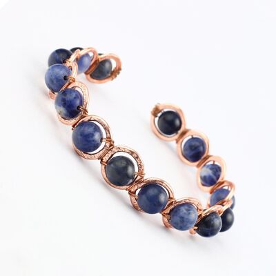 Pulsera de cobre y cristal de sodalita
