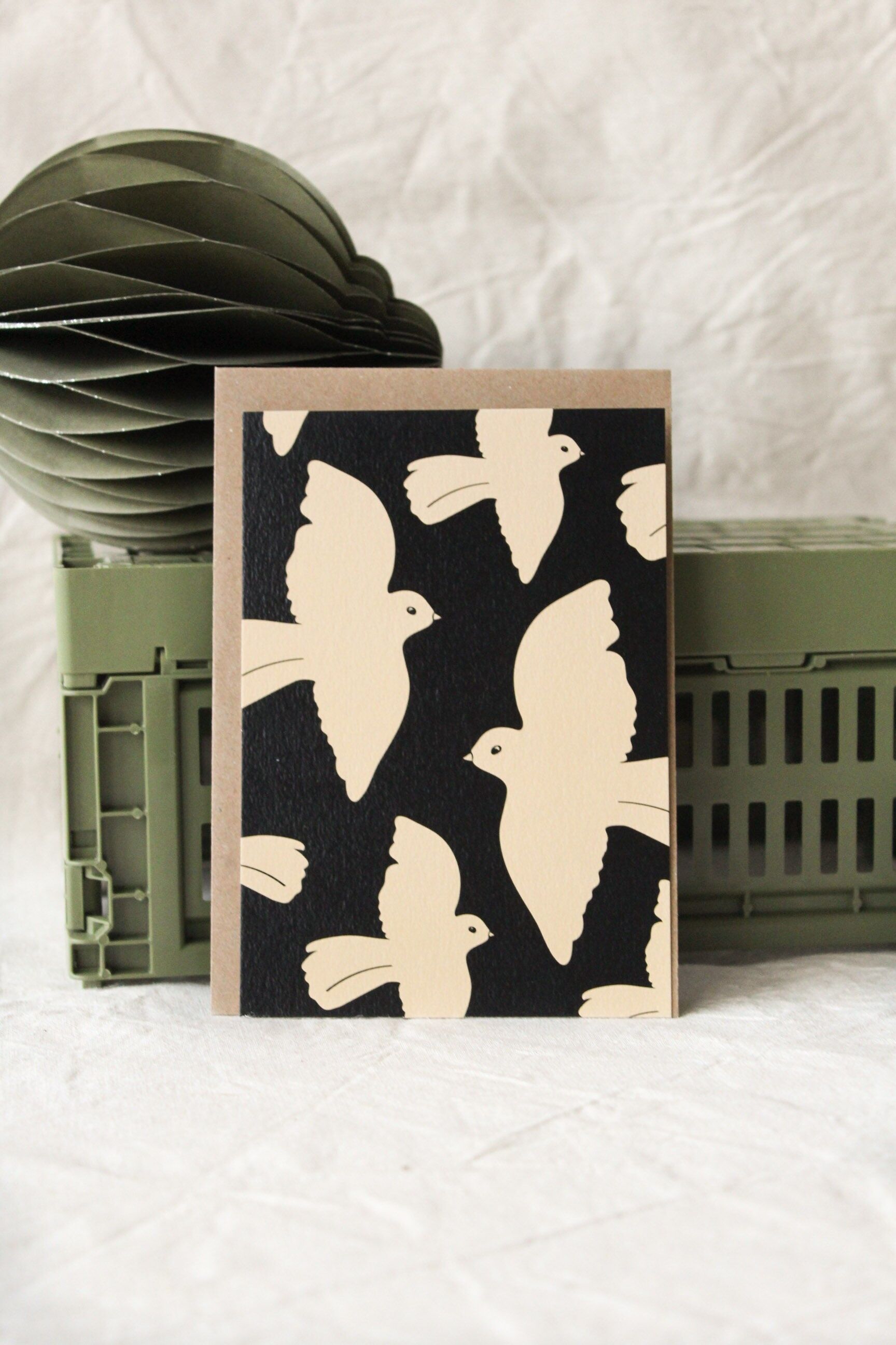 Carte postale Colombes Collection Noir & beige