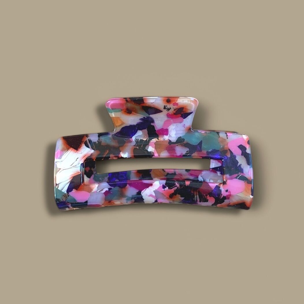 Fermaglio coccodrillo rettangolare GM - Arlecchino