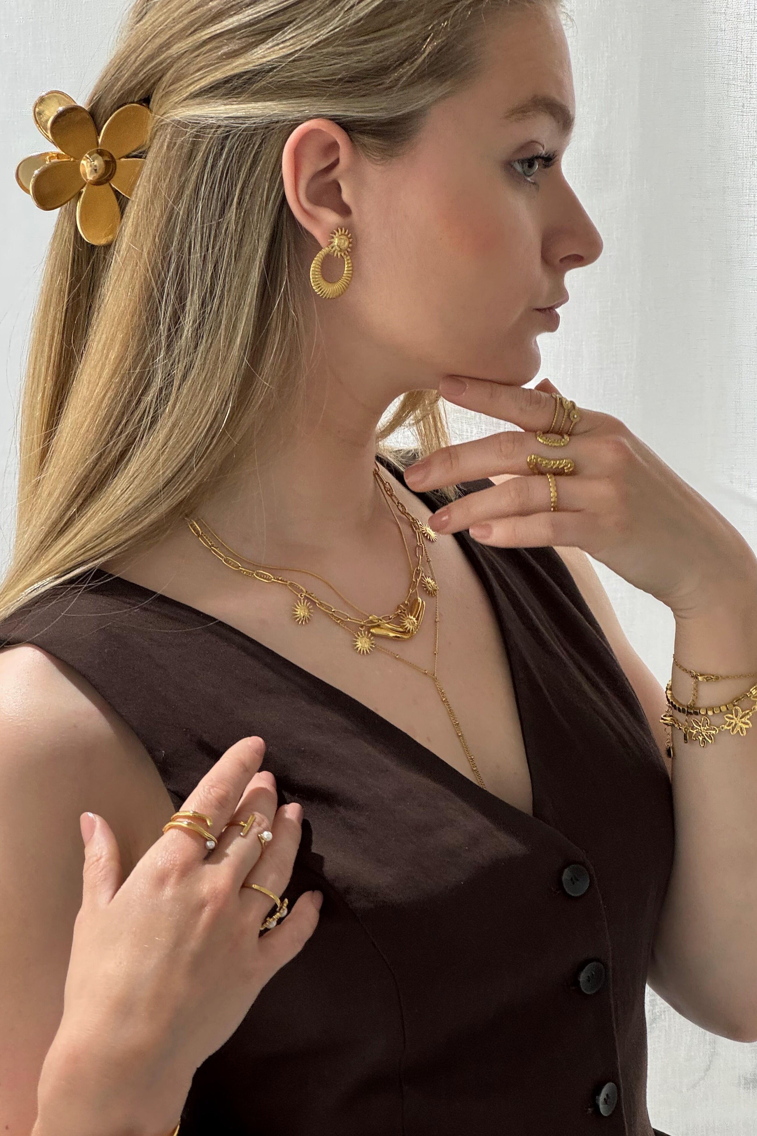 ZE19 Blumenförmige Haarspange