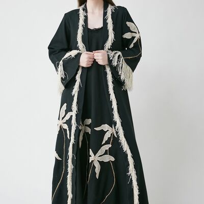 Horizon Long Black Kimono