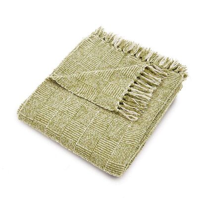 Jeté tissé à motifs croisés Hug Rug, vert, 130 x 150 cm