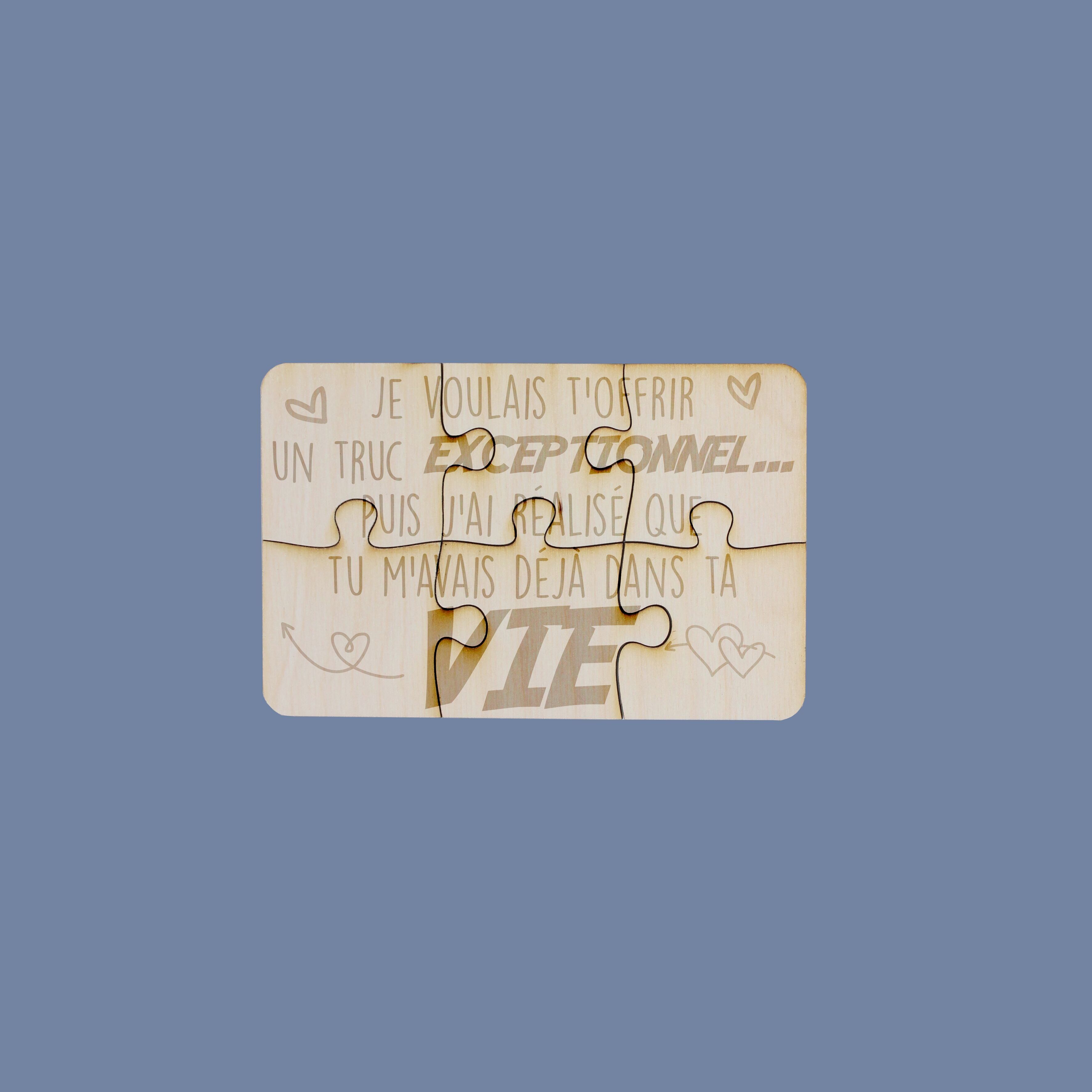 Puzzle con messaggio da 6 pezzi da regalare