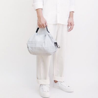 Bolsa de compras plegable compacta Shupatto tamaño S - Rayas (Sen)