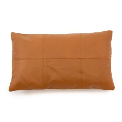Fodera per cuscino in pelle a sei pannelli - Cammello - 30x50