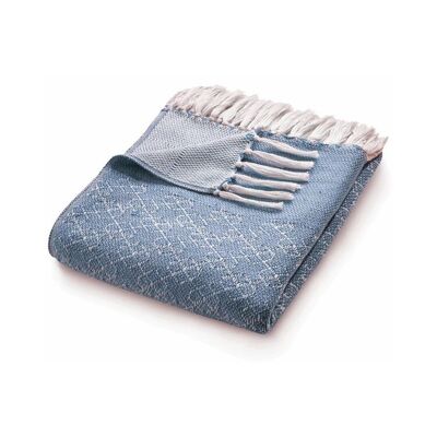 Jeté en treillis tissé Hug Rug bleu denim