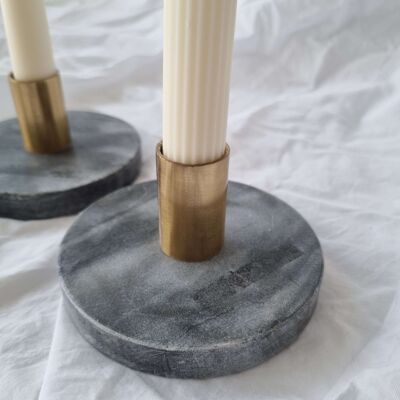 Marble Candle Holder - Grey