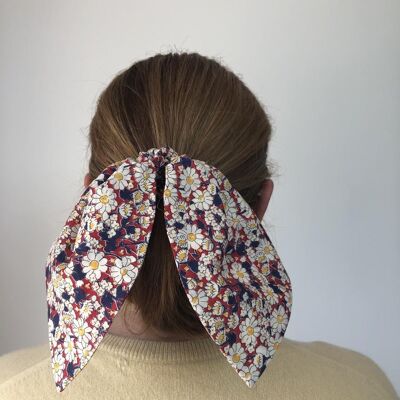 Scarf Tie Scrunchies - in Liberty of London Tana Lawn 100% Cotton prints (Various) - Vintage Daisy - Long (10")