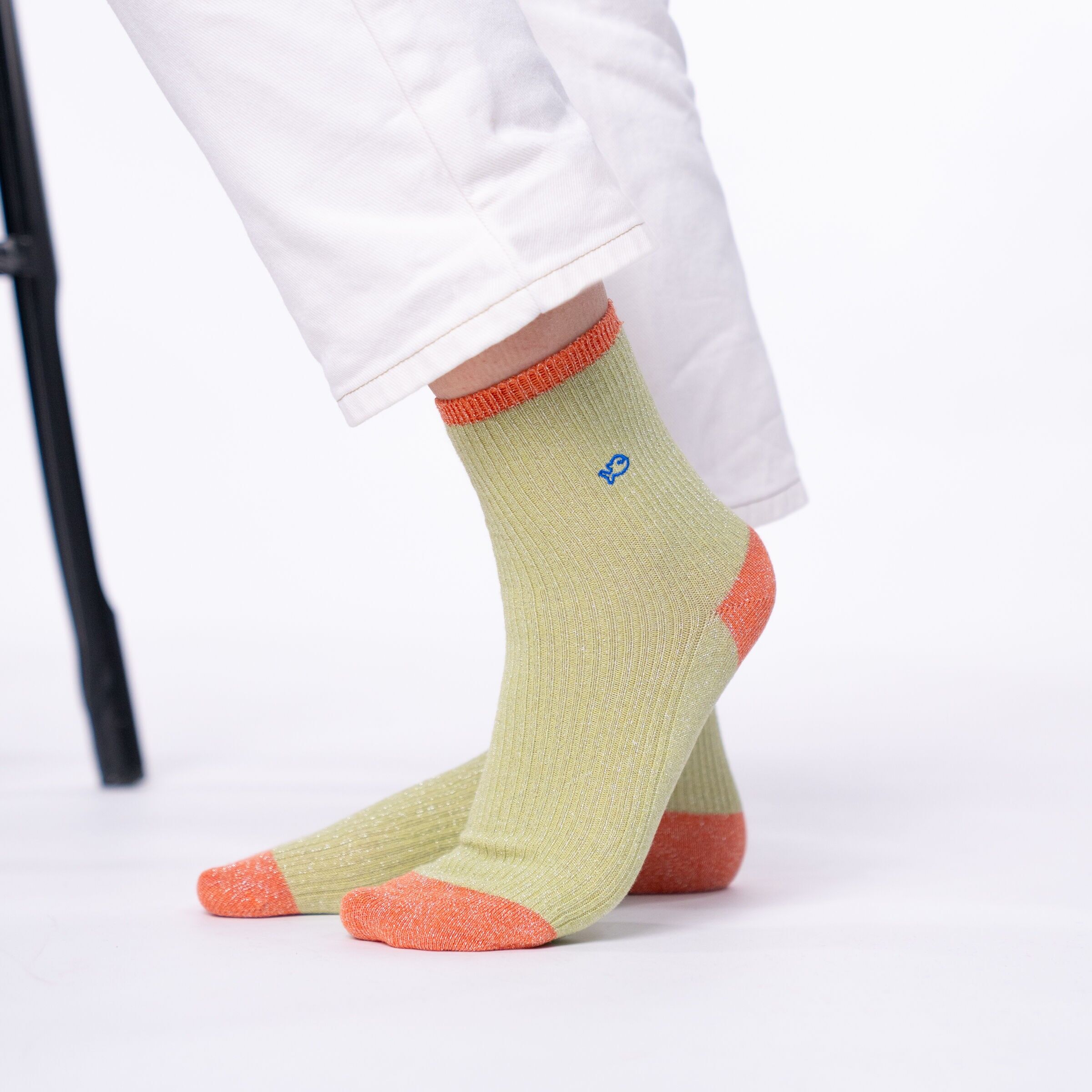 Calzini vintage in cotone pettinato verde menta