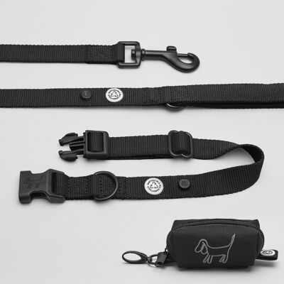 Kit per passeggiate con collare per cani + porta sacchetti per escrementi