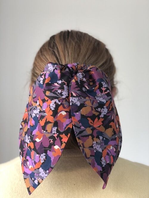 Scarf Tie Scrunchies - in Liberty of London Tana Lawn 100% Cotton prints (Various) - Camo Flowers - Long (10")