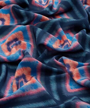 Foulard Tie Chouchous - en pure soie Liberty of London (Divers) - Geo Jewel Silk Satin - Midi (6")