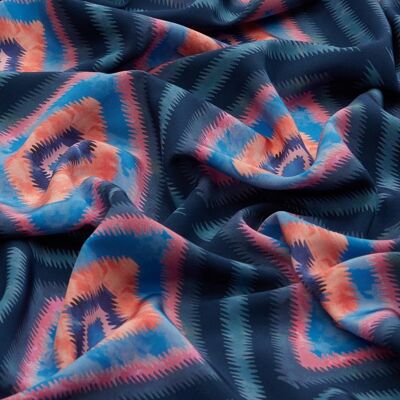 Scarf Tie Scrunchies - in Liberty of London pure silk (Various) - Geo Jewel Silk Satin - Midi (6")