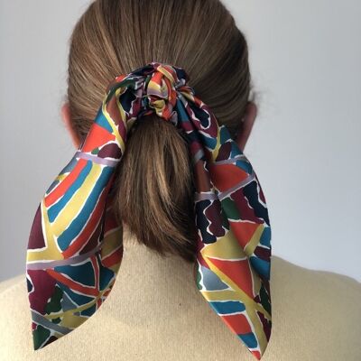 Sciarpa Cravatta Scrunchies - in pura seta Liberty of London (Varie) - Raso di Seta Ocean Breeze - Lungo (10")