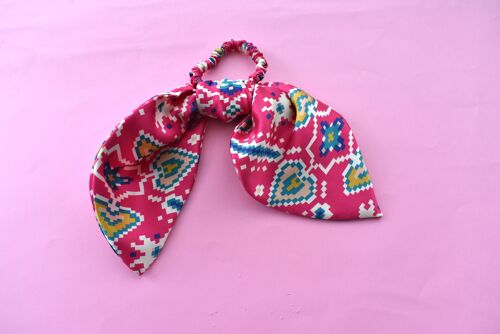 Scarf Tie Scrunchies - in Liberty of London pure silk (Various) - Tapestry Hearts Silk Satin - Midi (6")