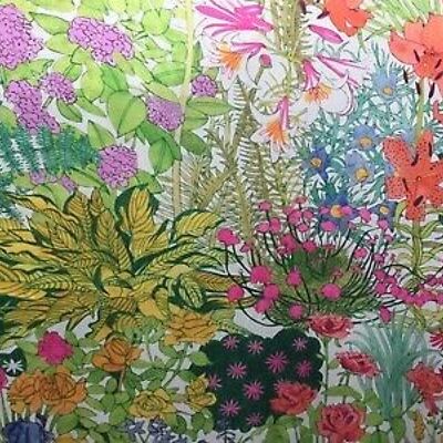 Sciarpa Cravatta Scrunchies - in pura seta Liberty of London (Varie) - Anas Garden Silk Satin - Midi (6")