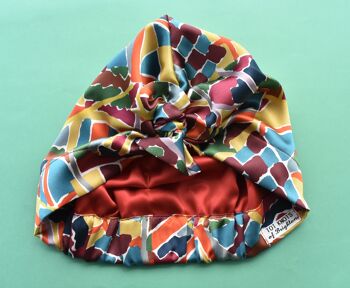 Turban en soie de luxe et foulard - Liberty of London Artist Ocean Breeze satin de soie imprimé