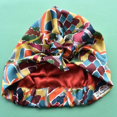 Luxury Silk Turban & Head wrap - Liberty of London Artist Ocean Breeze printed silk satin