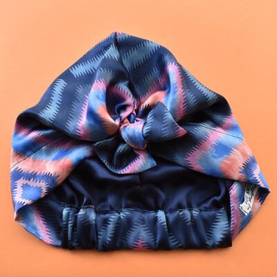 Turbante de seda de lujo y envoltura para la cabeza - Liberty of London Artist Geo Jewel Silk Satin