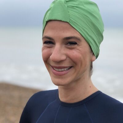 Salty Sea Knot - Swimming Cap Topper - Swim Turban - Green - Small / Medium (21in - 22in) - None