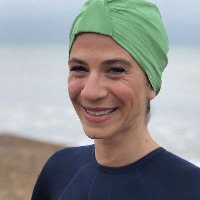 Salty Sea Knot - Swimming Cap Topper - Swim Turban - Green - Medium / Large (22in - 23in) - None