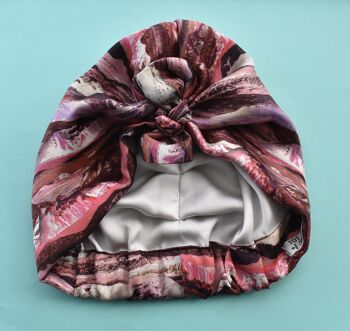 Turban et foulard de luxe 100% pure soie - Liberty of London Artist Manning soie imprimée rose