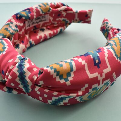 Luxury Silk Knot Alice band - Liberty of London Artist Tapestry Hearts Silk Satin