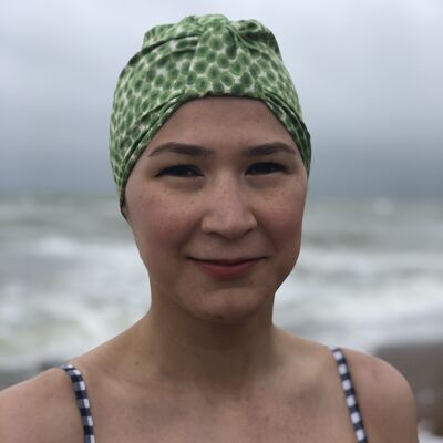 Salty Sea Knot - Swimming Cap Topper - Swim Turban - Green Sunbeam - Small / Medium (21in - 22in) - None