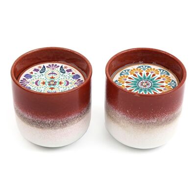 Summer Tile Glazed Candle Pot