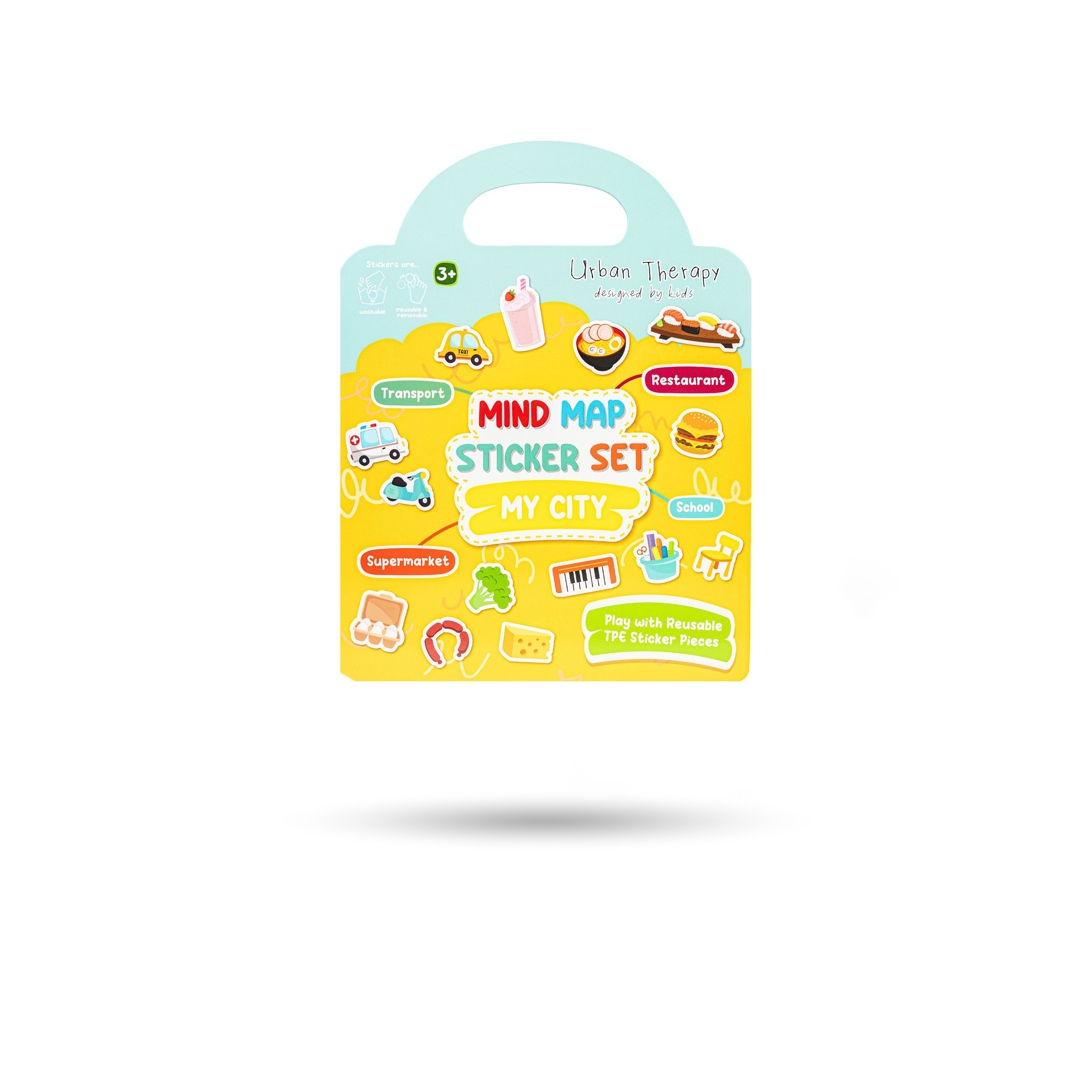 Set di adesivi per mappe mentali della mia città - UT Stationary Kids