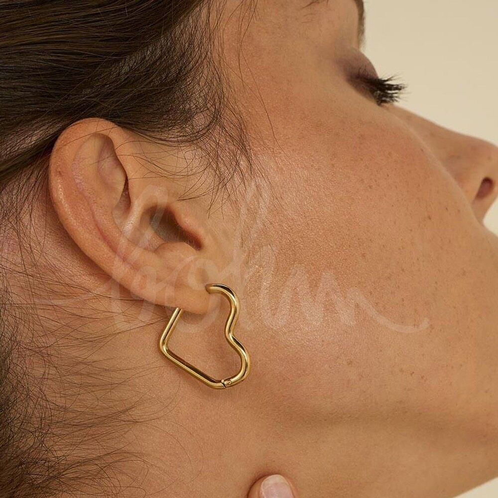 Liu Creolen - Herzförmiger Ring aus Edelstahl