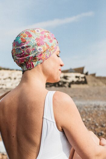 Nœud de mer salé - Topper de bonnet de bain - Turban de bain - Ciara - Petit/moyen (21 po - 22 po) - Aucun