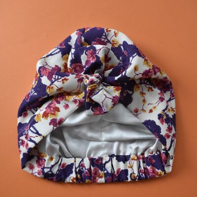 Luxuriöser Turban & Kopftuch aus 100 % reiner Seide - Liberty of London Ombrellino Japanische Seide mit Blütendruck